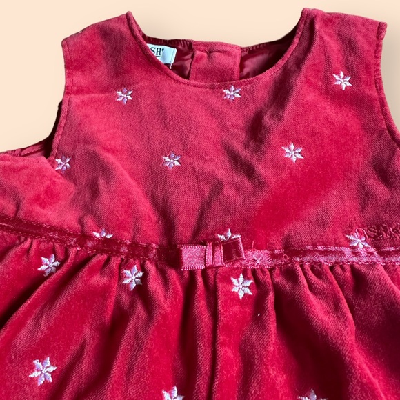NWT Baby OshKosh B’Gosh Red Velvet Snowflake One Piece Outfit Holiday 12 Mon - Picture 5 of 7